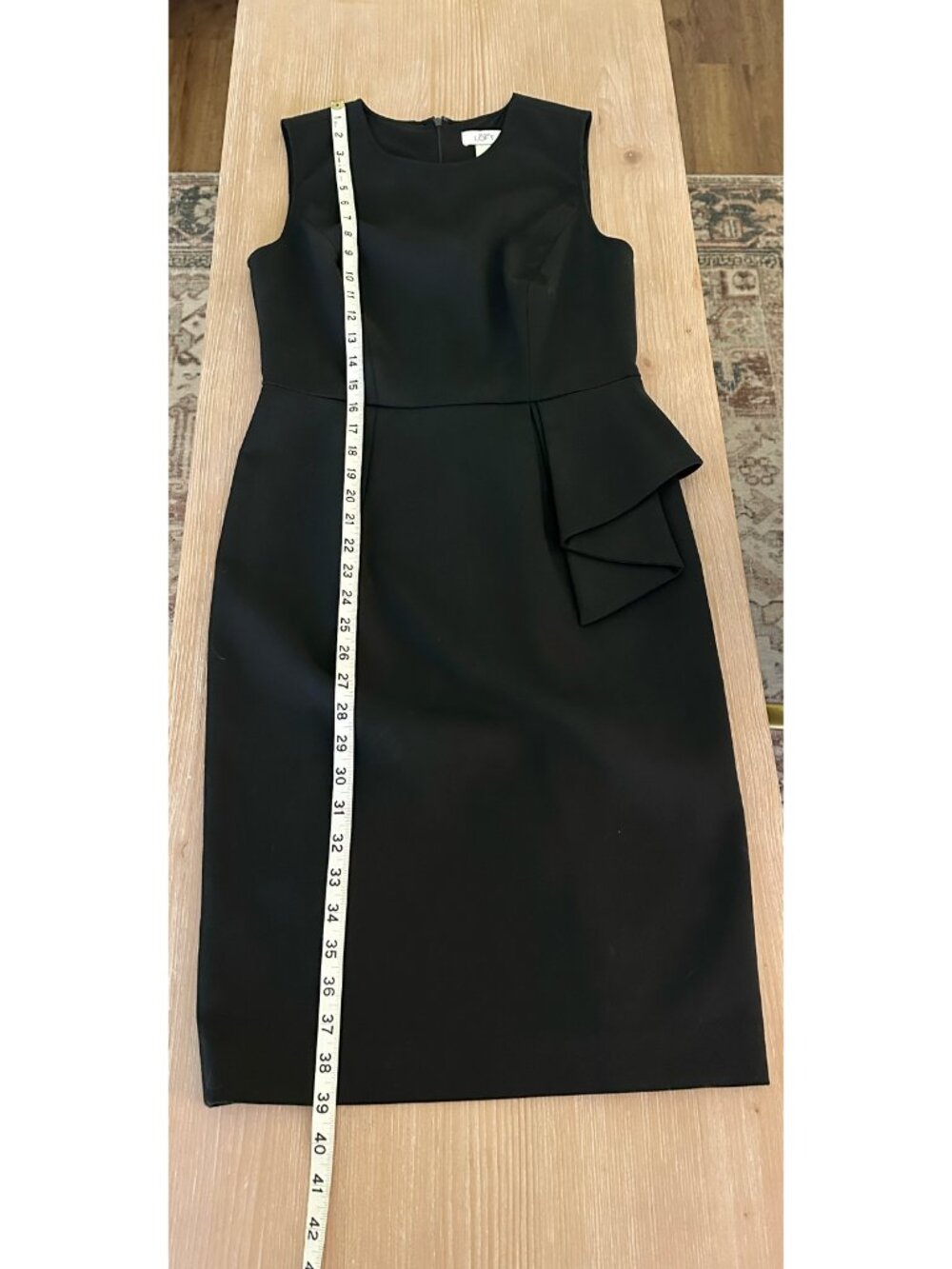 Gorgeous LOFT Black midi Dress with peplum - Size 6 - Picture 3 of 5